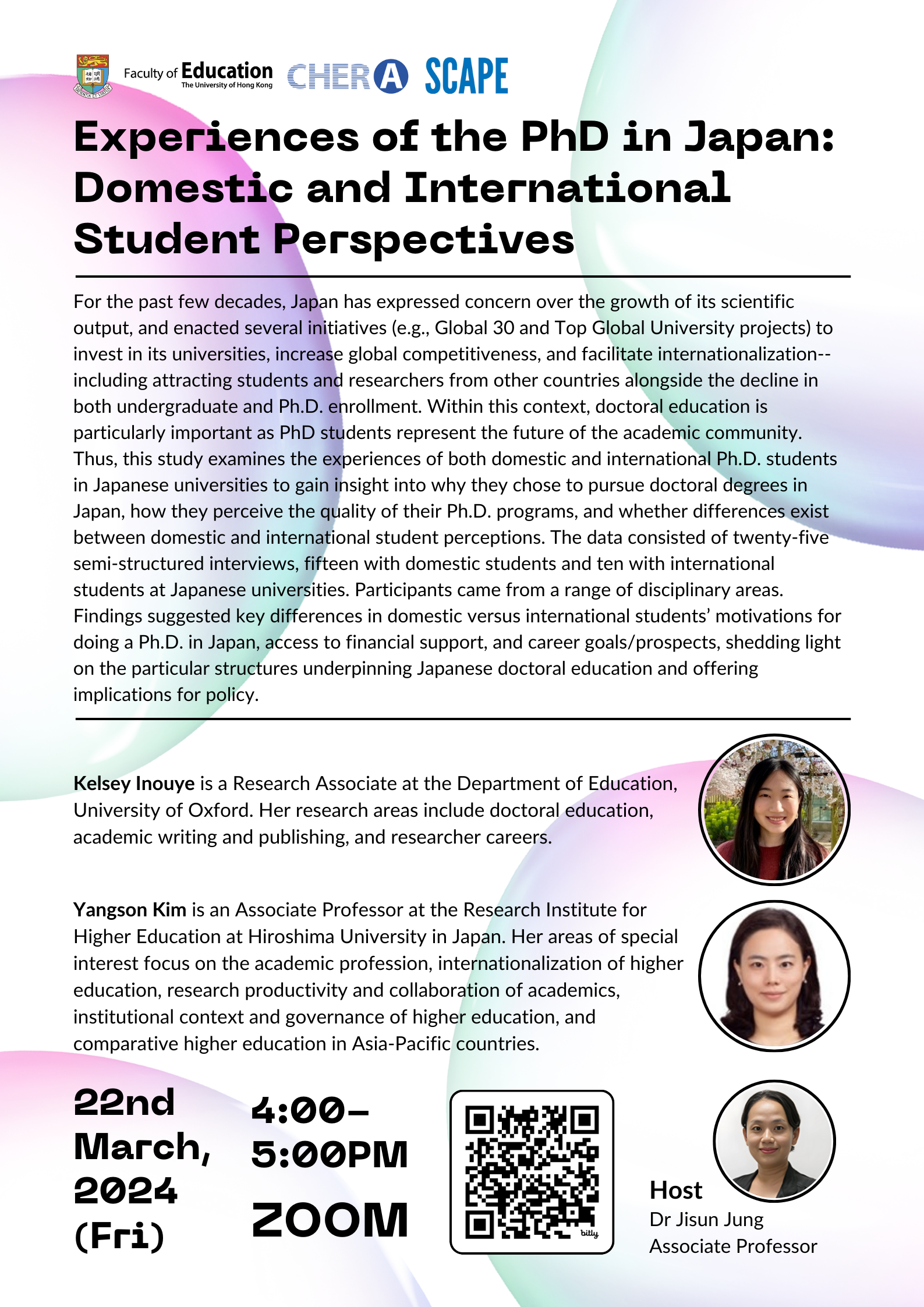 *[March 22, 2024] Experiences of the PhD in Japan: Domestic and International Student Perspectives