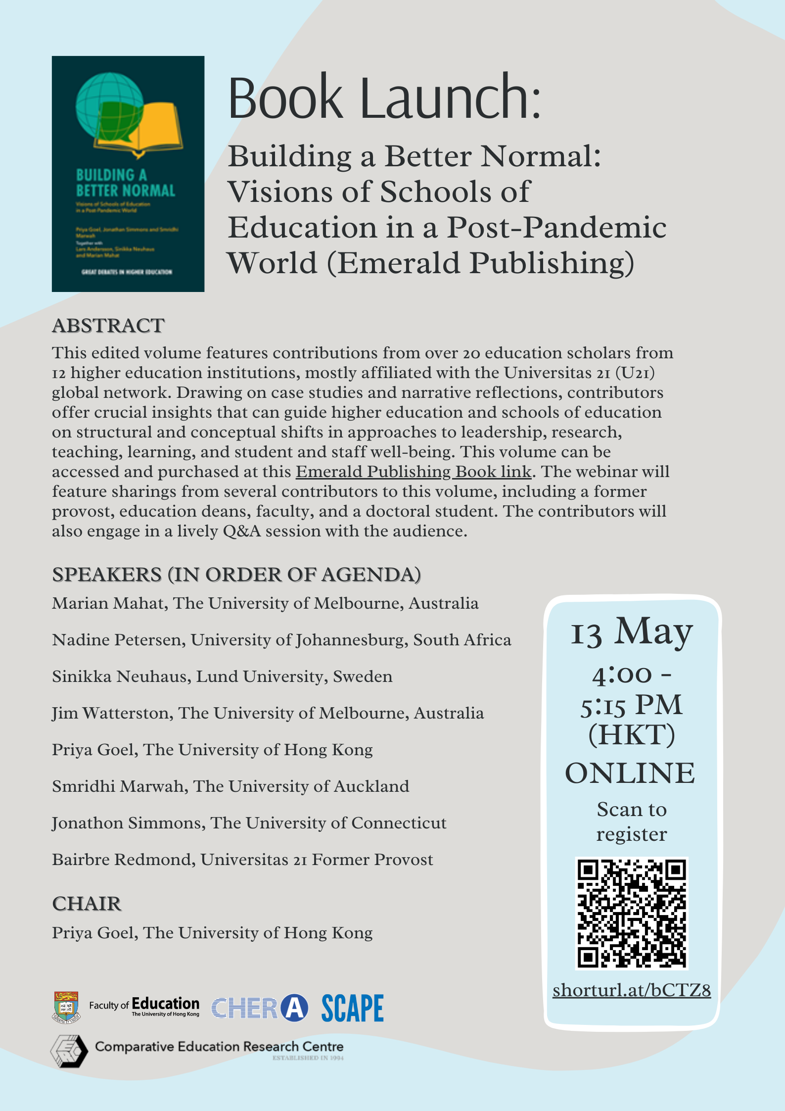 *[May 13, 2024] Book Launch: Building a Better Normal: Visions of Schools of Education in a Post-Pandemic World (Emerald Publishing)
