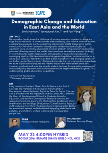 *[May 22, 2024] Demographic Change and Education in East Asia and the World