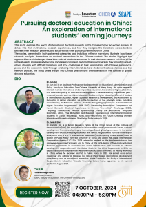 Pursuing Doctoral Education in China: An Exploration of International Students’ Learning Journeys